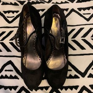 Juicy Couture Black Suede Wedge